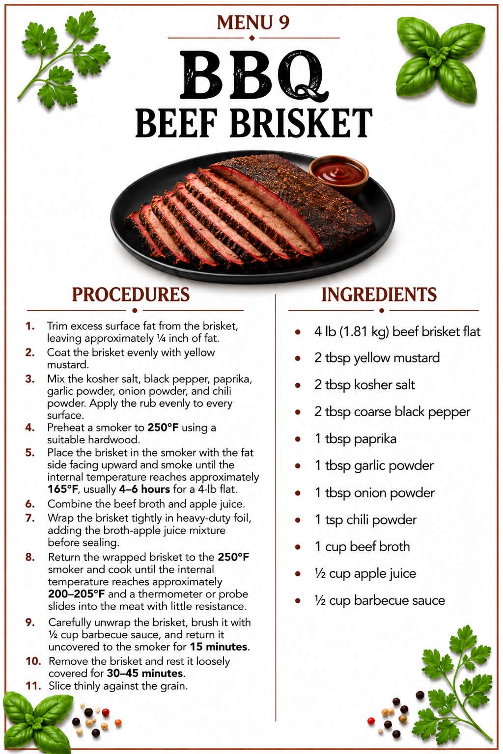 BBQ Beef Brisket Sample Recipe